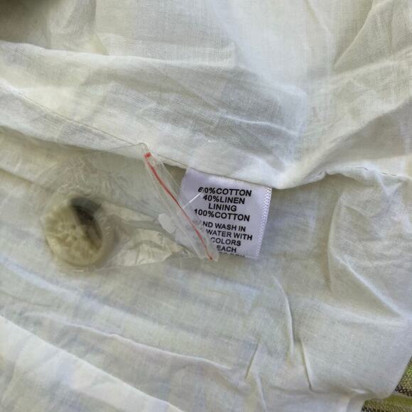 Gibson Y2K Striped Linen Blend Single Breasted Blazer Cropped 3/4 Sleeve Spring - Picture 14 of 16